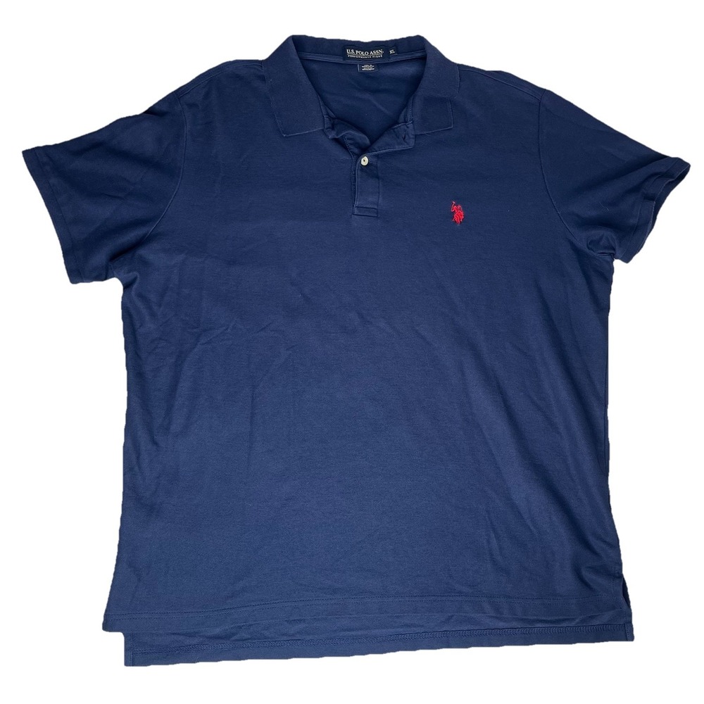 POLO RALPH LAUREN Shirt Men Performance Pique XL Polo Golf Navy Redā Pony